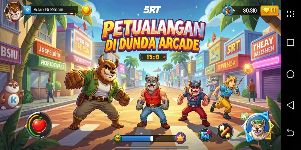 Tampilan gameplay yang seru dan menantang dalam 5RT.