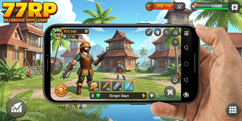 Gameplay menarik 77RP dengan elemen Idle yang seru.
