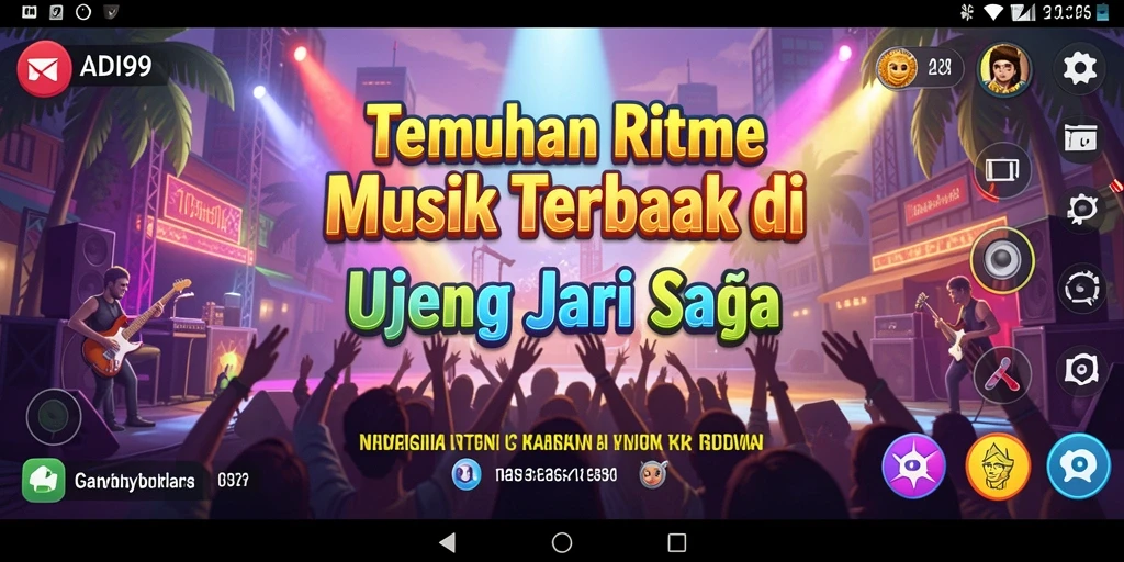 Screenshot gameplay ADI99 yang menunjukkan tantangan musik yang seru.