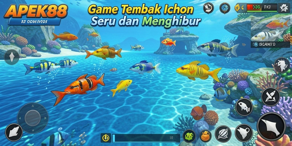 Screenshot dari gameplay APEK88 menampilkan momen menangkap ikan besar.