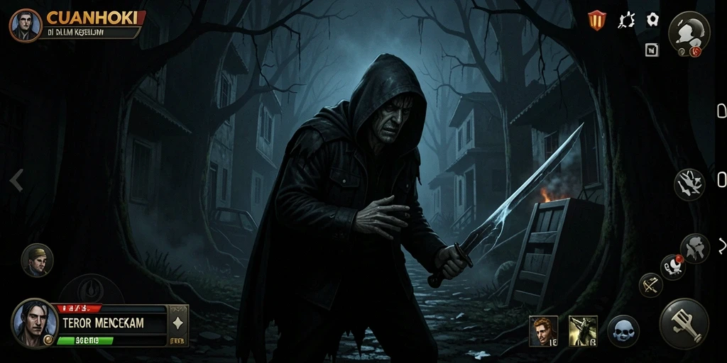 Gameplay menyeramkan di dalam CUANHOKI dengan suasana gelap dan menegangkan.