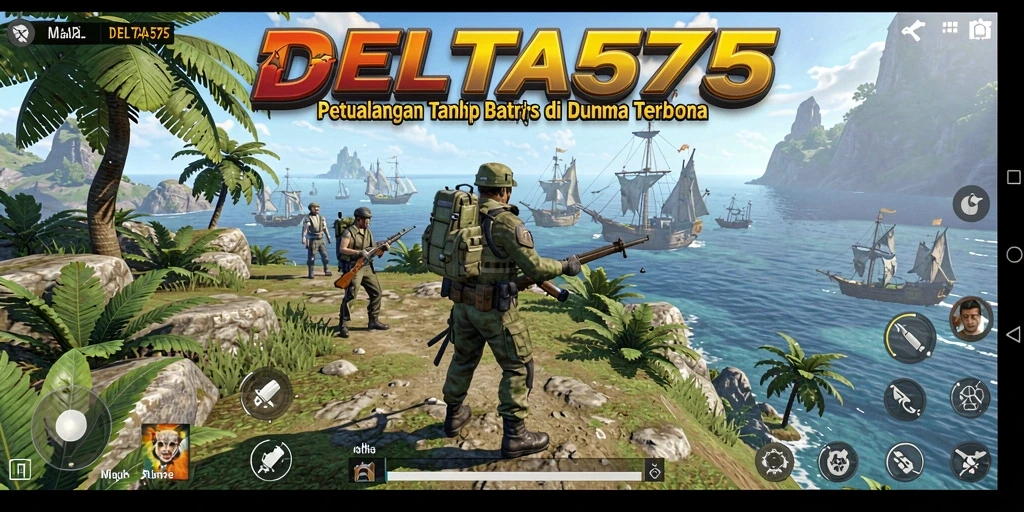 Tangkapan layar menampilkan gameplay eksploratif yang seru di DELTA575.