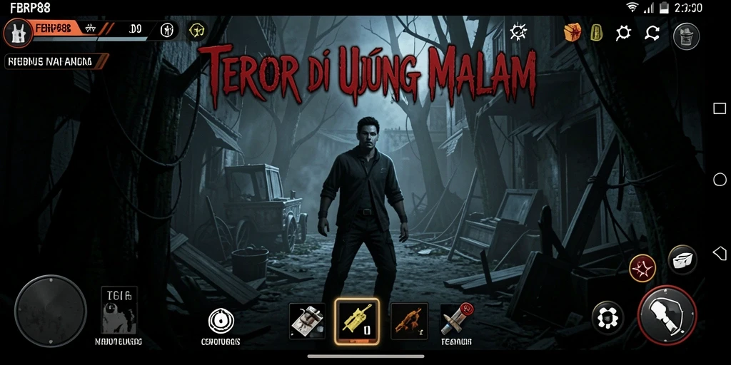Tampak gameplay menyeramkan dalam FBRP88 dengan suasana mencekam.