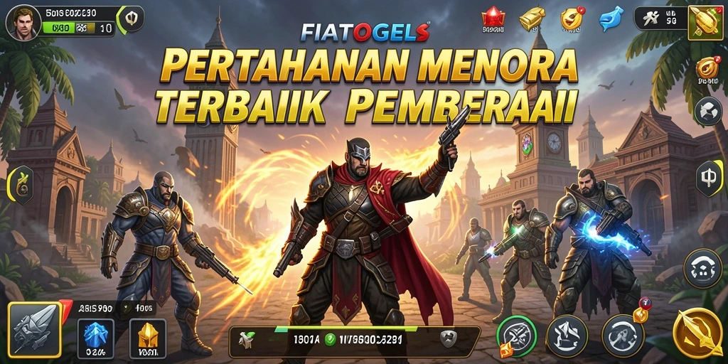 Screenshot gameplay FIATOGEL menampilkan aksi mendebarkan Tower Defense.