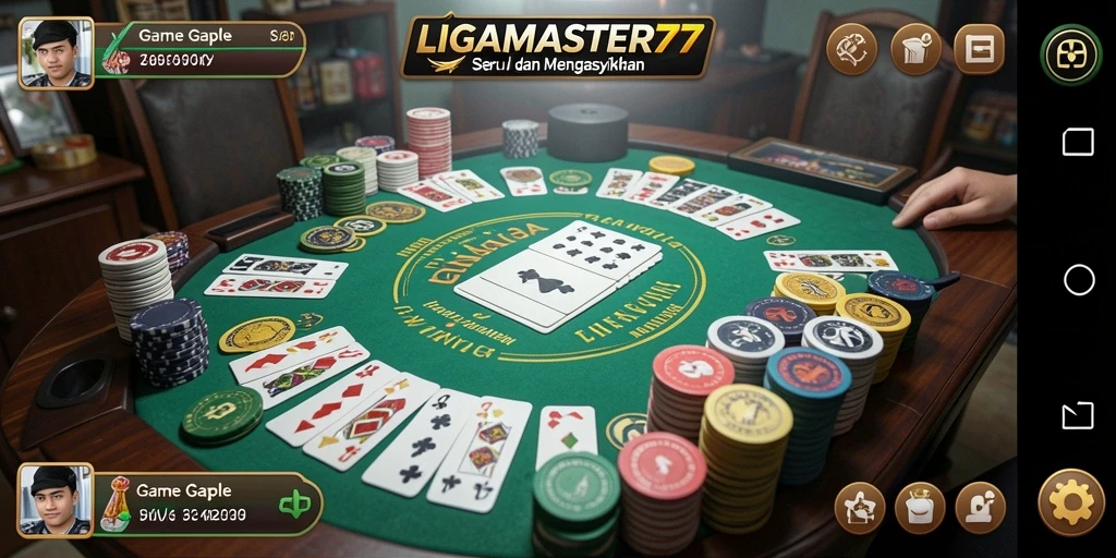 Tangkapan layar LIGAMASTER77 menampilkan momen seru permainan Gaple.