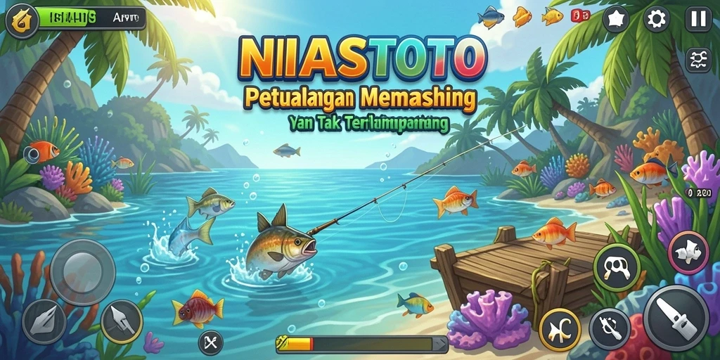 Tampilan menarik dari gameplay memancing di NIASTOTO.