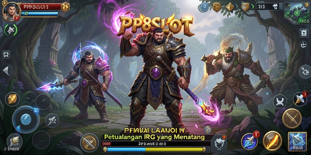 Screenshot PP8SLOT menampilkan pertempuran epik dalam dunia RPG.