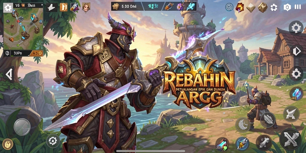 Tampilan aksi seru dalam game ARPG REBAHIN.