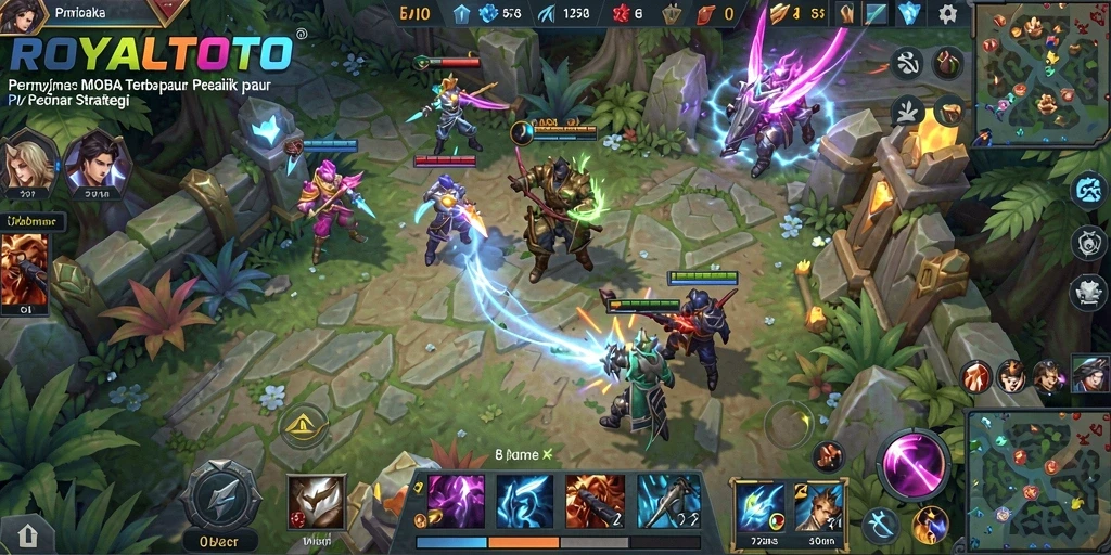 Tampilan gameplay intens ROYALTOTO dengan strategi tim yang dinamis.