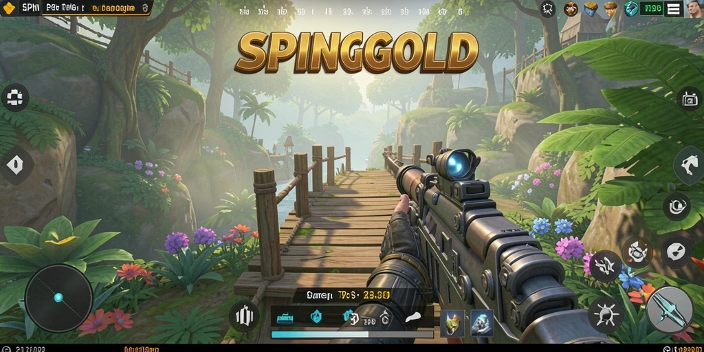 Tampilan gameplay SPINGOLD yang menegangkan dan penuh aksi.