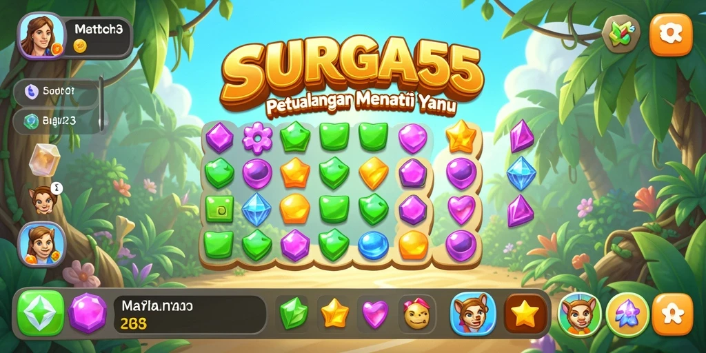Screenshot utama SURGA55 menampilkan gameplay seru mencocokkan warna.
