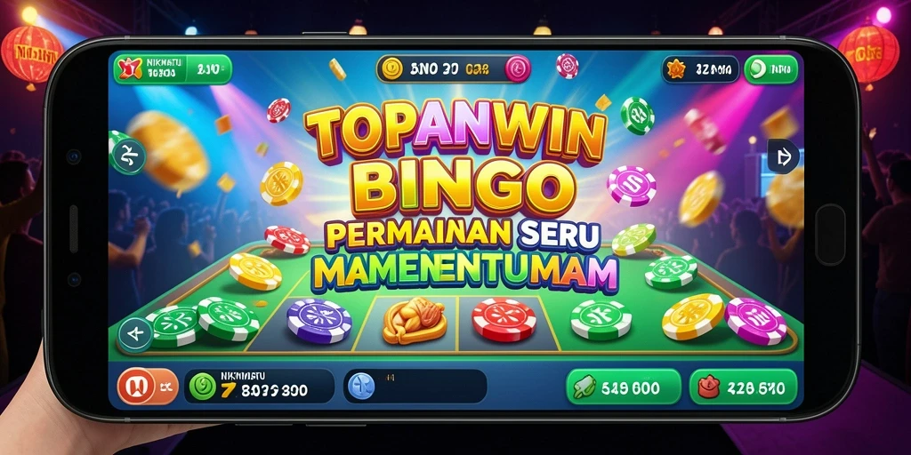 Gameplay seru Bingo di aplikasi TOPANWIN dengan fitur menarik.