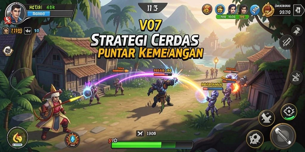 Screenshot dari gameplay V07 menunjukkan aksi strategi yang mendebarkan.