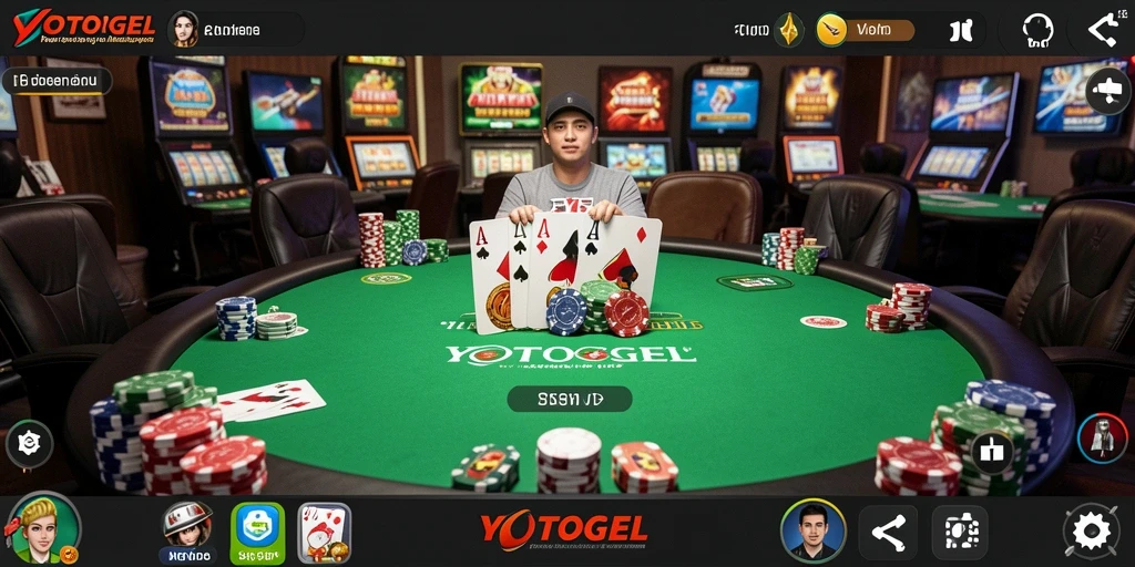 Tampilan gameplay mendebarkan di YOTOGEL yang menampilkan aksi poker.